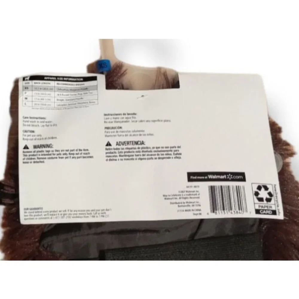 Ways to Celebrate Furry Spider Costume Dog Size XS Extra Small (New)